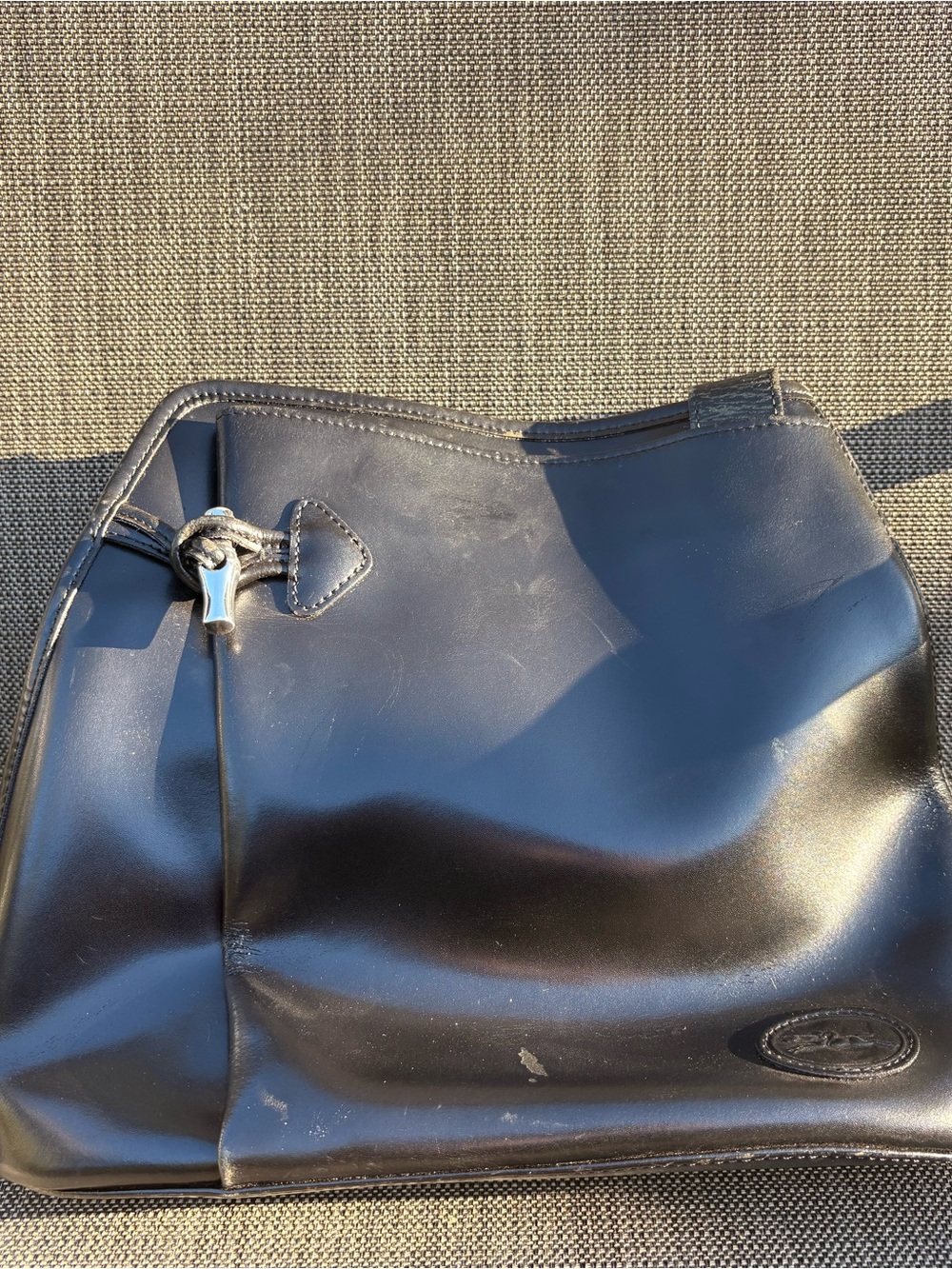 VTG Longchamp Le Roseau Leather Tote Bag.